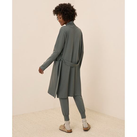PACT Organic Cool Stretch Lounge Duster Green Sz XL {P12} - Picture 3 of 9